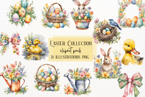 Download Watercolor Easter Bunny Clipart, Spring - Bunny Collection