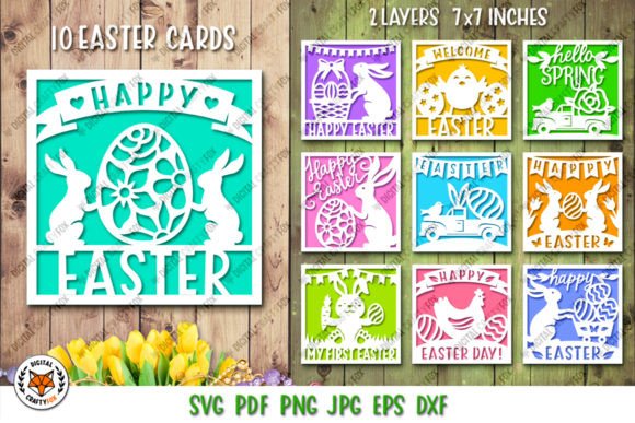 Download Happy Easter Card Bundle SVG,Bunny Card - Bunny Collection