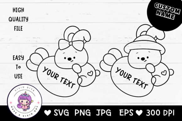 Download Custom Name Easter Bunny SVG Cricut Cute - Bunny Collection