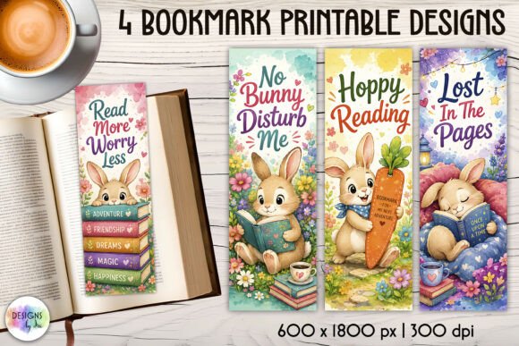 Download Cute Bunny Reader Bookmarks - Bunny Collection