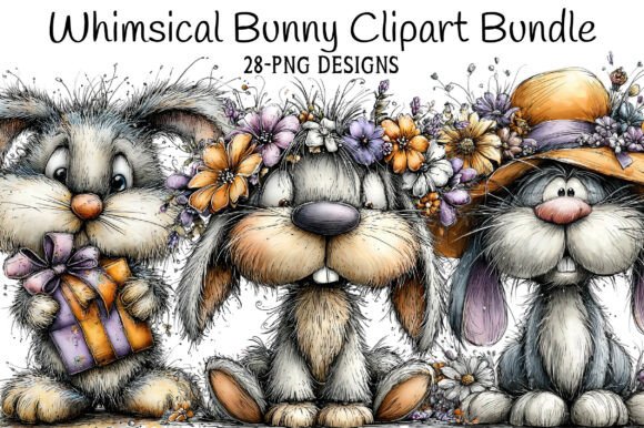 Download Whimsical Bunny Clipart - Bunny Collection