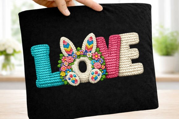 Download Love Easter Bunny Faux Crochet Png - Bunny Collection