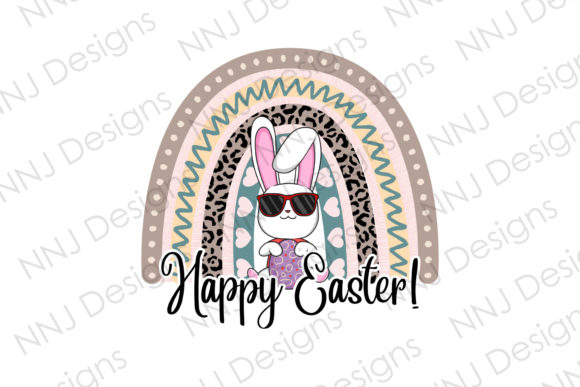 Download Rainbow Happy Easter Bunny Clipart - Bunny Collection