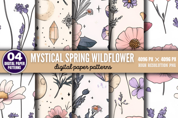 Download Mystical Spring Wildflower Pattern 3 - Mystical spring Collection