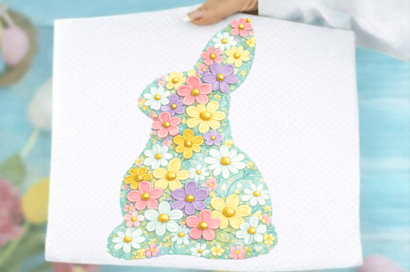 Download Pastel Floral Easter Bunny Png - Bunny Collection