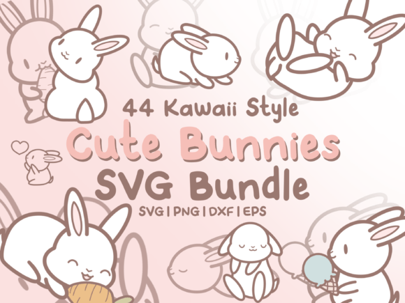 Download Cute Bunny SVG Illustrations - Bunny Collection