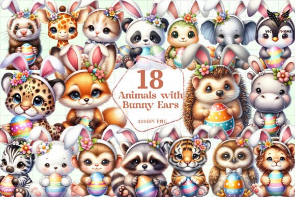 Download Animals with Bunny Ears Clipart PNG - Bunny Collection