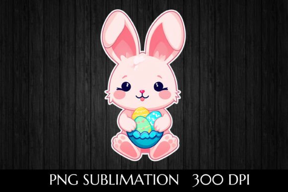 Download Adorable Pink Easter Bunny with Eggs - Bunny Collection
