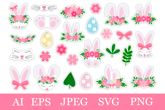 Download Bunny Face Stickers. Bunny Ears Stickers - Bunny Collection