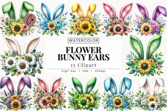 Download Flower Bunny Ears Clipart - Bunny Collection