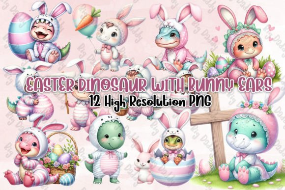 Download Easter Dinosaur with Bunny Ears Clipart - Bunny Collection