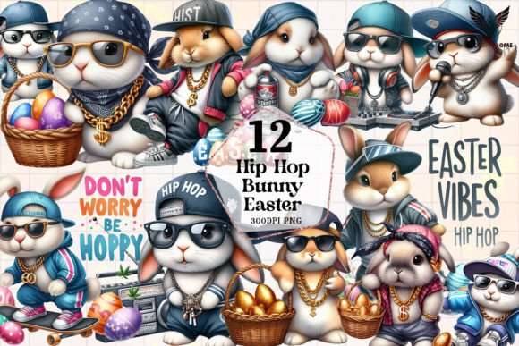 Download Hip Hop Bunny Easter Clipart PNG - Bunny Collection