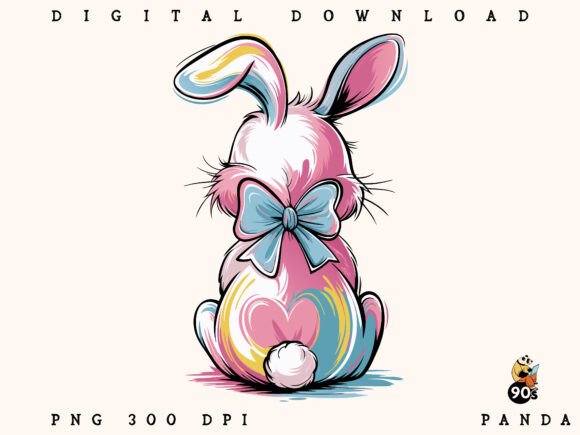 Download Brushstroke Easter Bunny PNG Coquette - Bunny Collection