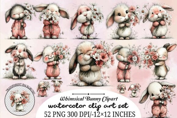 Download Whimsical Bunny Clipart - Bunny Collection