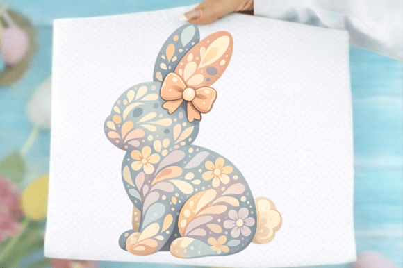 Download Pastel Floral Easter Bunny Png - Bunny Collection