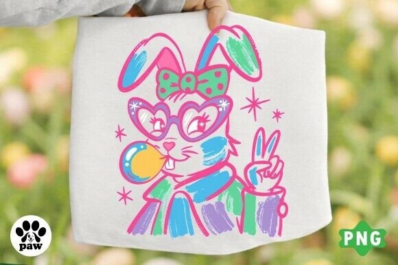 Download Cute Colorful Easter Bunny PNG, Neon Png - Bunny Collection