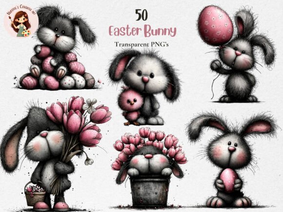 Download Whimsical Easter Bunny PNG Clipart Set - Bunny Collection