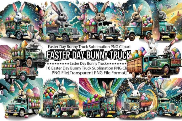 Download Easter Day Bunny Truck Sublimation - Bunny Collection