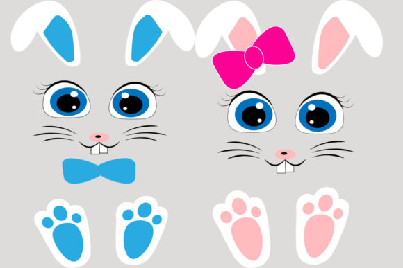 Download Girl Bunny Face, Boy Bunny Face, Easter - Bunny Collection
