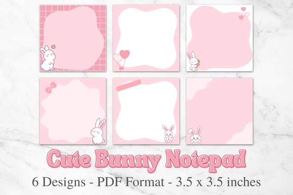 Download Notepad Printable Pages Bunny Stationery - Bunny Collection