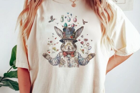 Download Whimsical Easter Bunny with Flowers Png - Bunny Collection