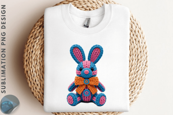 Download Cute Easter Bunny PNG, Faux Yarn Crochet - Bunny Collection