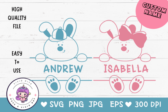 Download Easter Custom Name Bunny SVG Cricut Kid - Bunny Collection