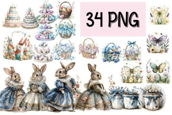 Download Pastel Easter Clipart Bundle EasterBunny - Bunny Collection