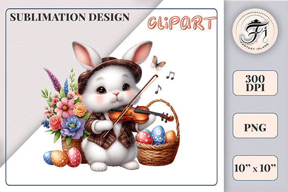 Download Cute Easter Bunny with Basket and Eggs - Bunny Collection