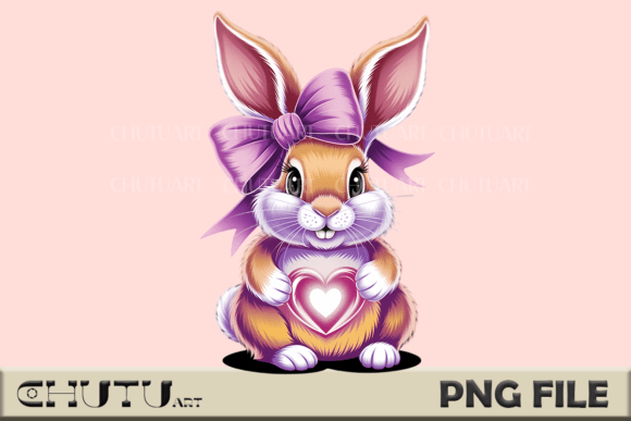 Download Cute Bunny with Bow PNG - Bunny Collection