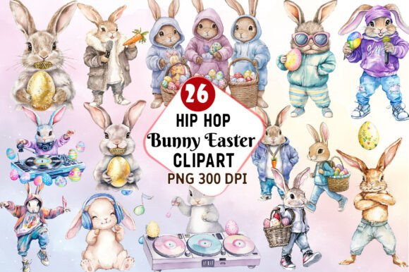 Download Hip Hop Bunny Easter Clipart - Bunny Collection