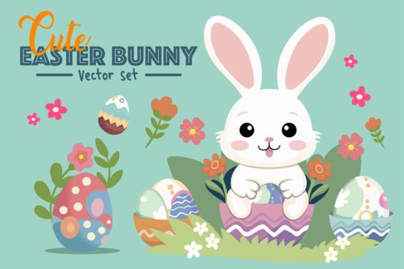 Download Cute Easter Bunny Vector Set - Bunny Collection