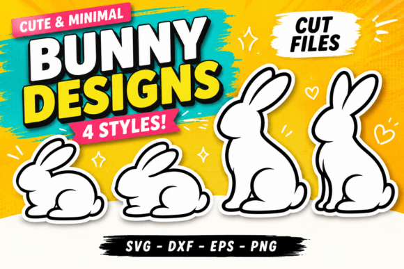 Download Cute Bunny SVG Minimal Cut Files #A2 - Bunny Collection