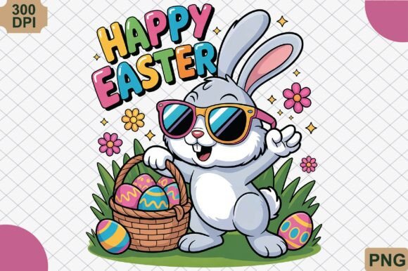 Download Happy Easter, Colorful Bunny Eggs PNG - Bunny Collection
