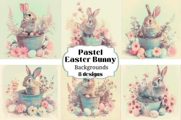 Download Pastel Easter Bunny Illustration Backgro - Bunny Collection
