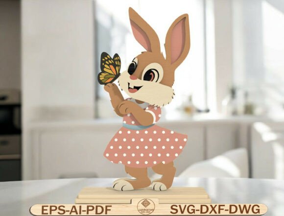 Download Girl Easter Bunny Laser Cut File - Bunny Collection
