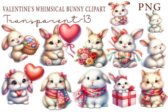 Download Valentine's Whimsical Bunny Clipart - Bunny Collection