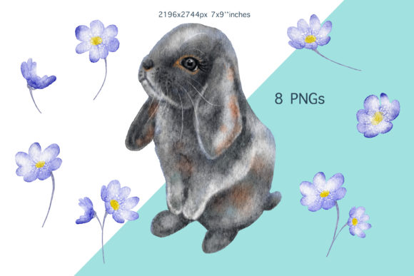 Download Watercolor Cute Easter Bunny Clip Art - Bunny Collection
