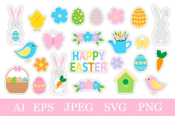 Download Easter Stickers Printable. Bunny Sticker - Bunny Collection