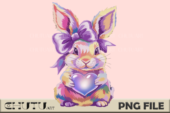 Download Cute Bunny with Bow PNG - Bunny Collection