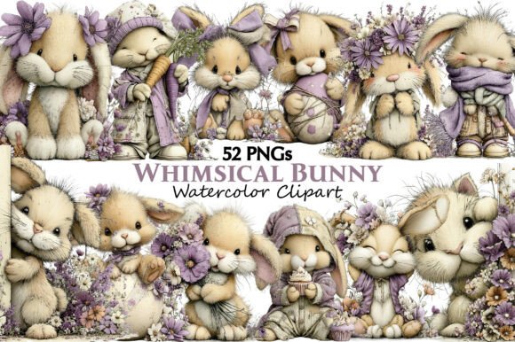 Download Whimsical Bunny Clipart - Bunny Collection