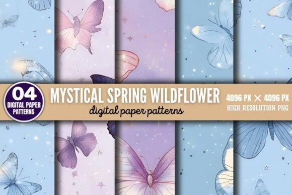 Download Mystical Spring Wildflower Patterns Digi - Mystical spring Collection