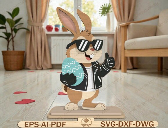 Download Cool Easter Bunny Laser Cut File - Bunny Collection