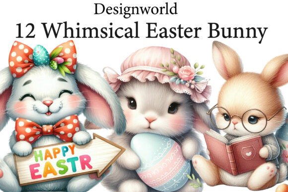 Download Whimsical Easter Bunny Clipart - Bunny Collection
