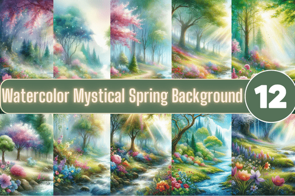 Download Watercolor Mystical Spring Background - Mystical spring Collection