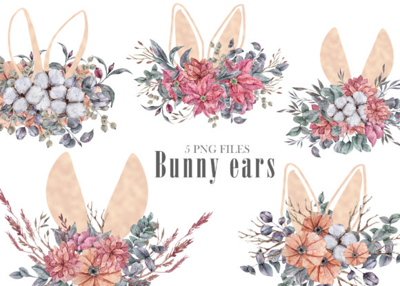 Download Watercolor Easter Bunny Ears Clipart - Bunny Collection