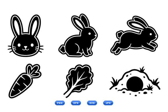 Download Cute Bunny SVG Icons Pack - Bunny Collection