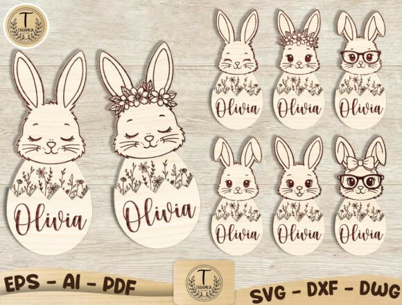 Download Personalized Easter Bunny Laser Cut SVG - Bunny Collection