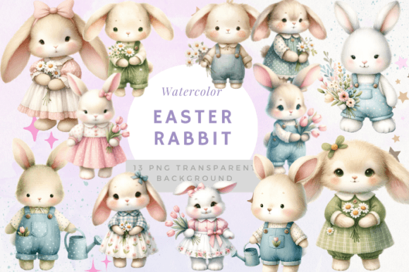 Download Easter Rabbit Nursery Cute Bunny Flowers - Bunny Collection