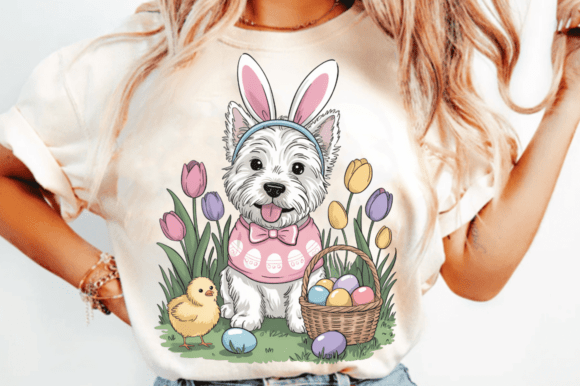 Download Cute White Terrier Easter Dog Bunny Ears - Bunny Collection
